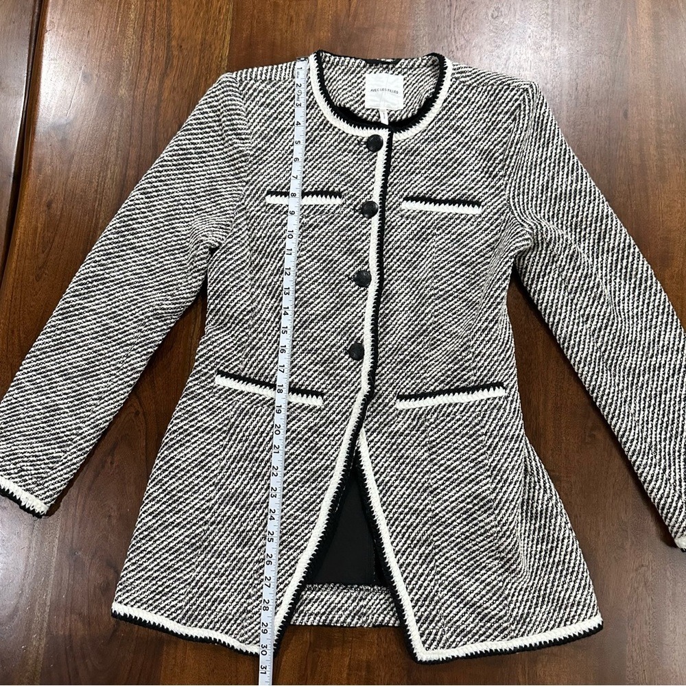 Anthropologie Avec Les Filles Tweed Blazer Jacket Size Small - Picture 6 of 7